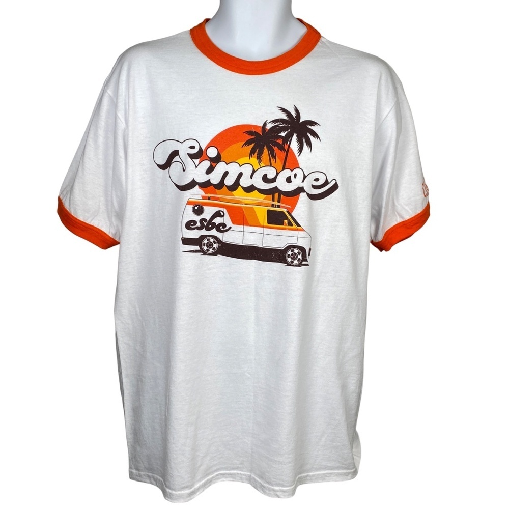 El Segundo Brewing Co Simcoe IPA T Shirt Mens Size L Ringer Style Short Sleeve